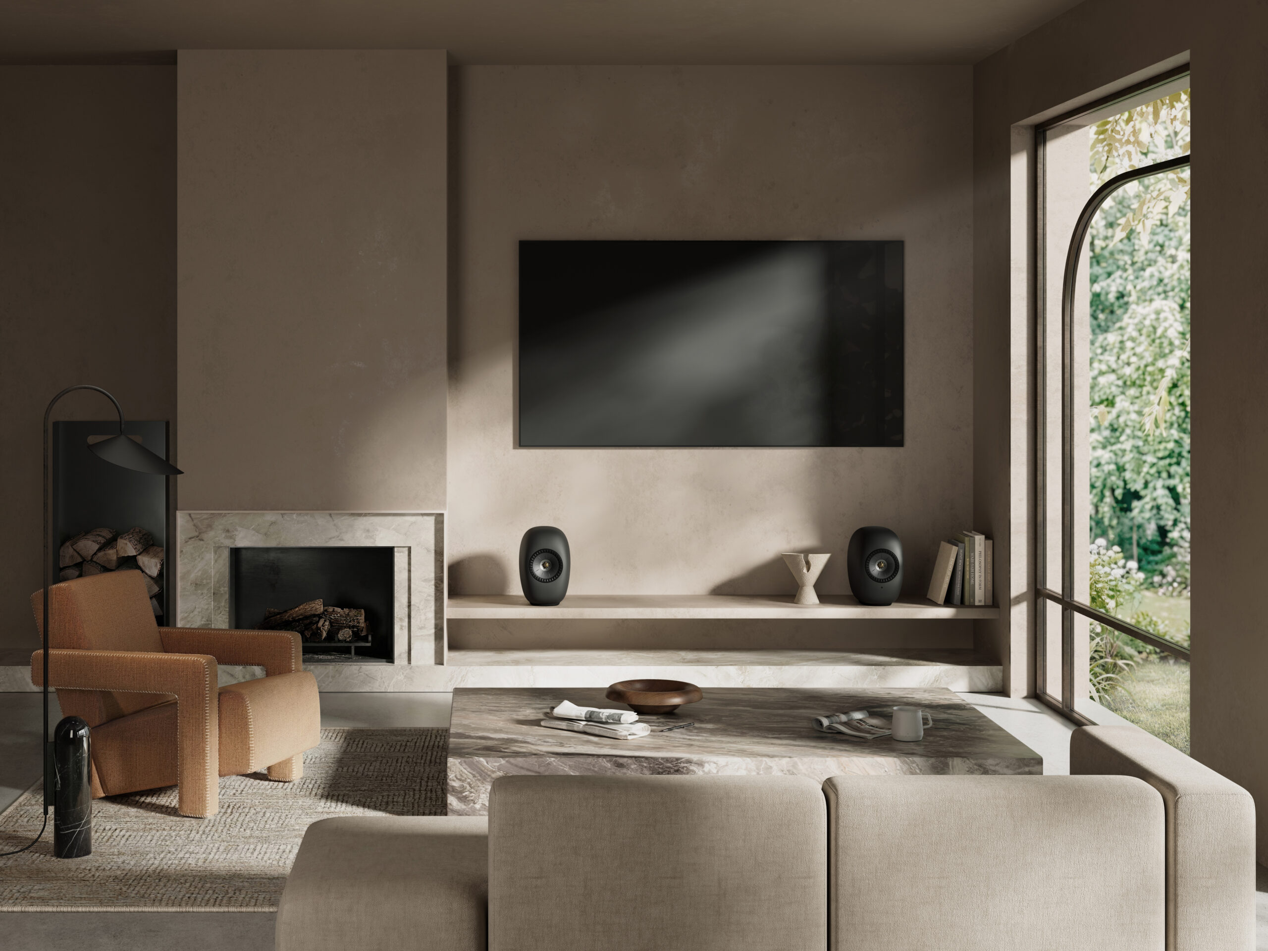 KEF LS LUXE luxury wireless speakers in Eclispe Black Finish
