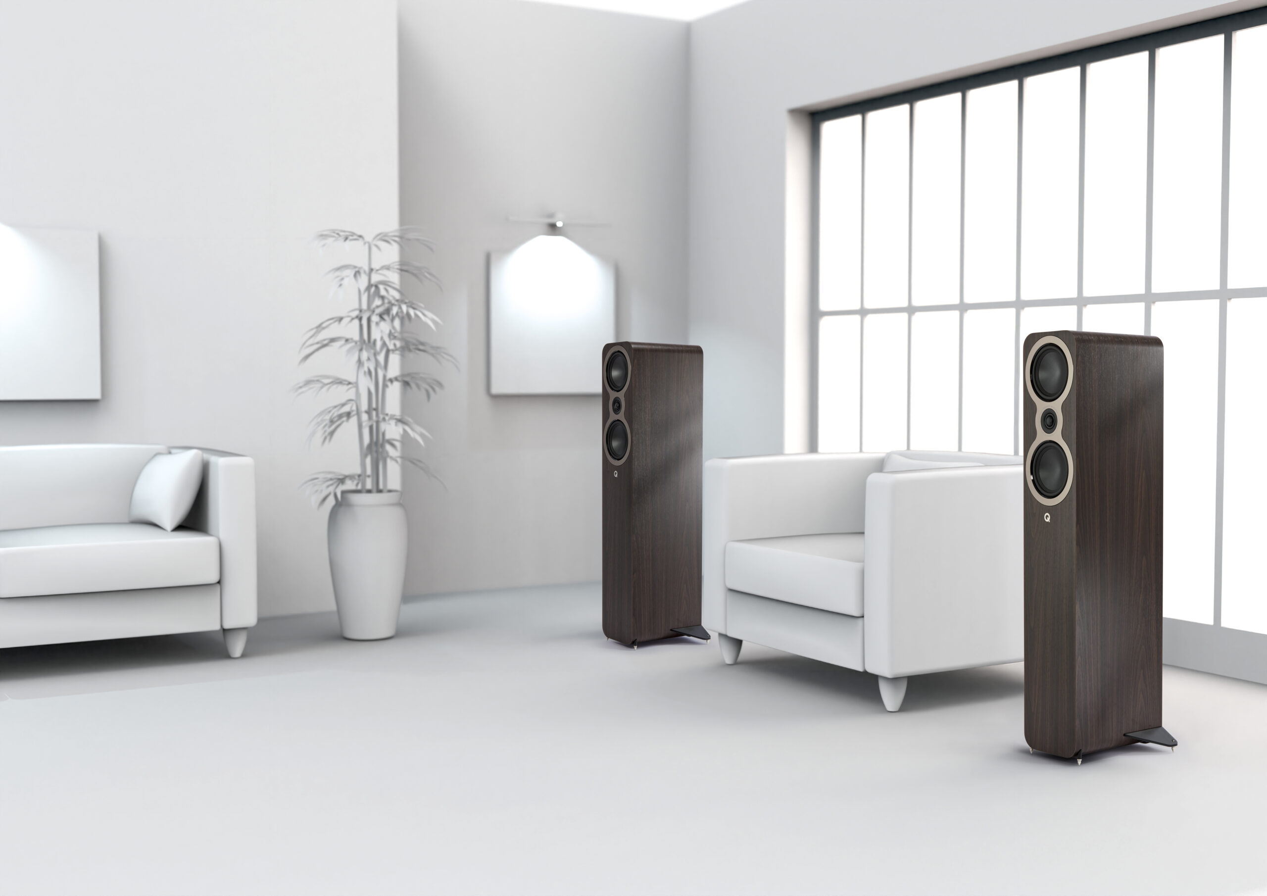Q Acoustics 3040c walnut finish