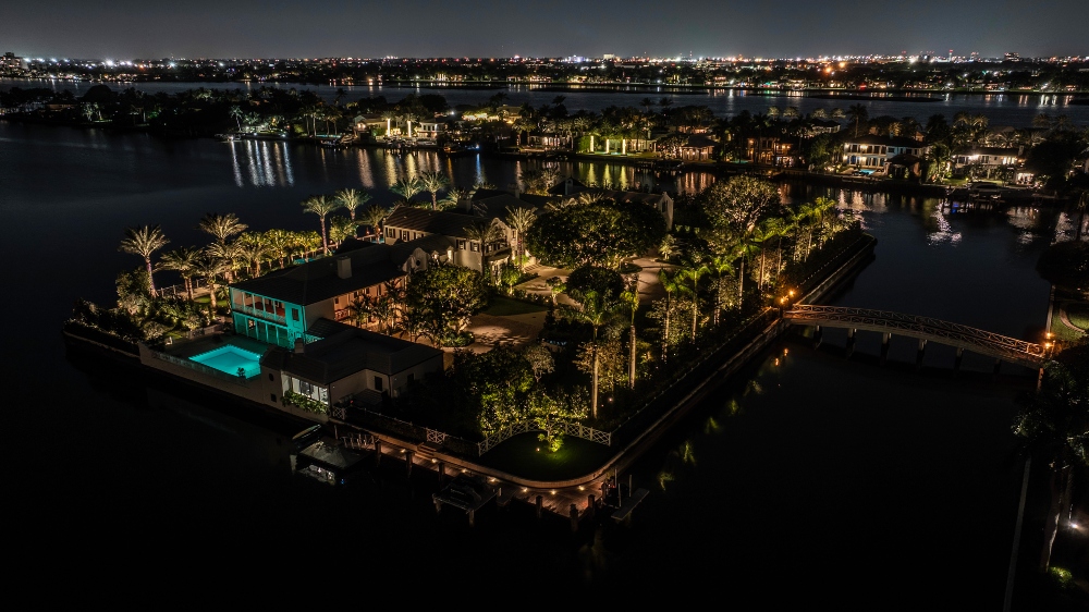 West Palm Beach Florida Island Estate Home Luxury Illumination